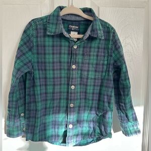 OshKosh B'gosh Kids Plaid Button-Down Shirt - Green & Blue